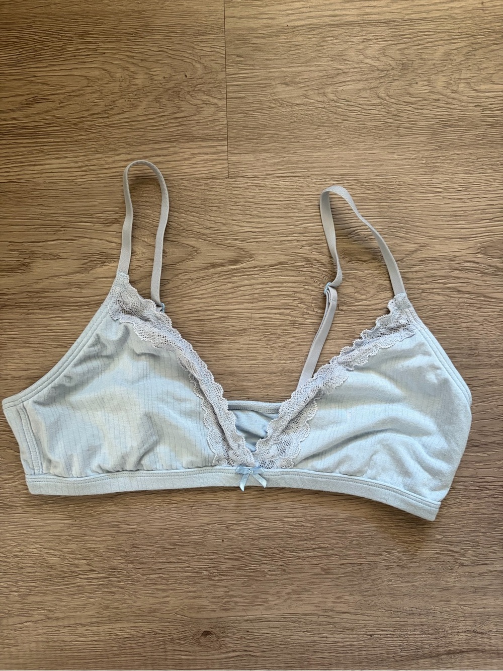 Auden Pale Blue Lace Bralette - Soft Wireless Triangle